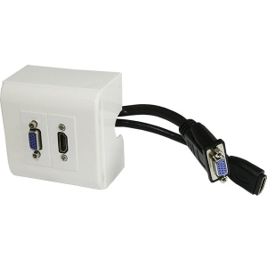 MS Z100 Gniazdo naścienne - 1xHDMI, 1xVGA z puszką naścienną - System Mosaic